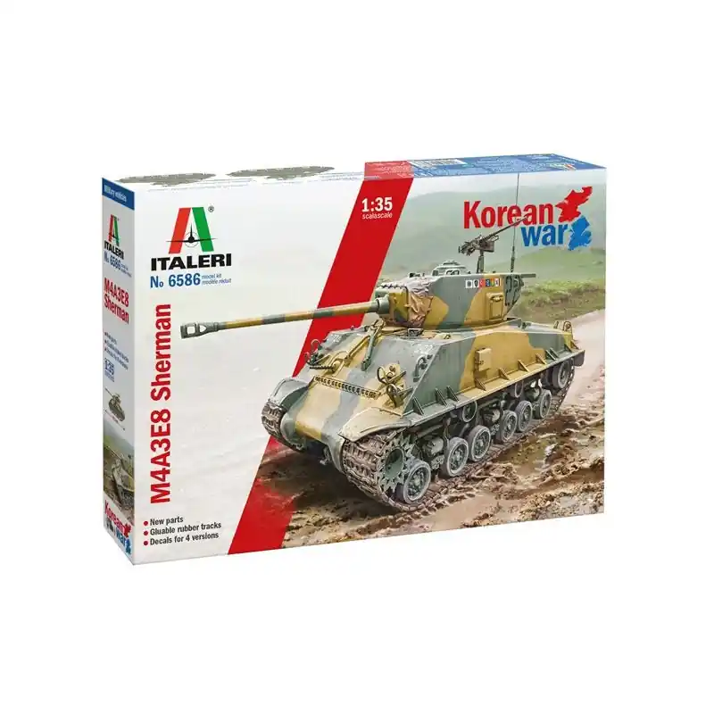 Soldes ITALERI 6586 MAQUETTE MILITAIRE CHAR SHERMAN M4A3E8 - GUERRE DE CORÉE 1/35