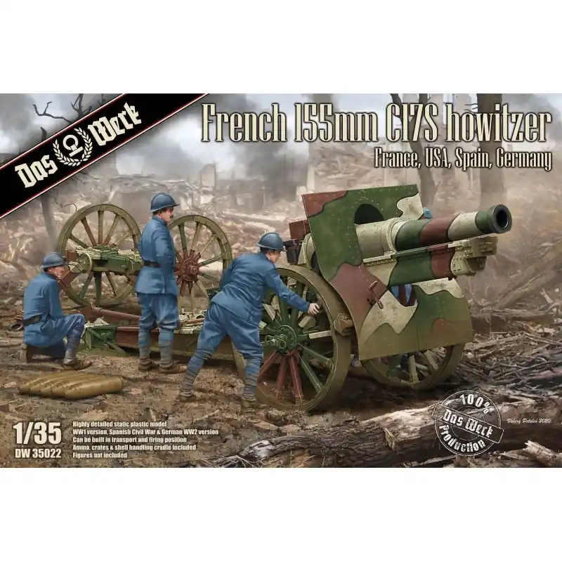 Expédié Aujourd'hui DAS WERK DW35022 OBUSIER FRANÇAIS SCHNEIDER 155 MM C17S 1/35