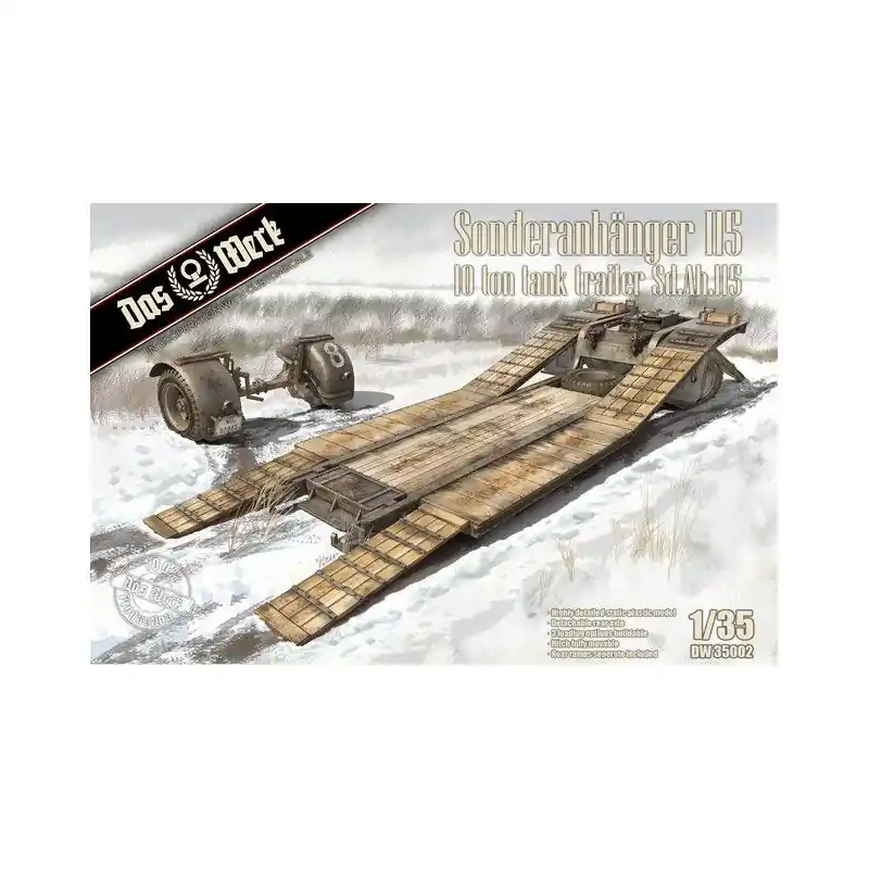 DAS WERK DW35002 MAQUETTE MILITAIRE REMORQUE SPÉCIALE 115 PORTE CHAR DE 10 TONNES 1/35 Prix Promo
