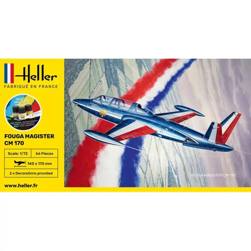 HELLER 56220 STARTER KIT FOUGA MAGISTER CM 169 1/72 Nouveauté