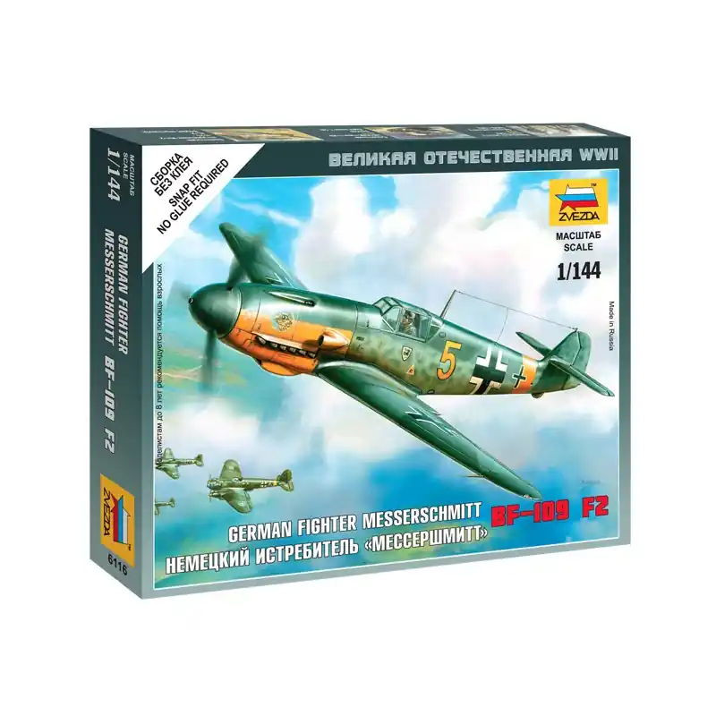 Seulement Aujourd'hui ZVEZDA 6116 MAQUETTE AVION CHASSEUR ALLEMAND MESSERSCHMITT BF-109 F2 1/144