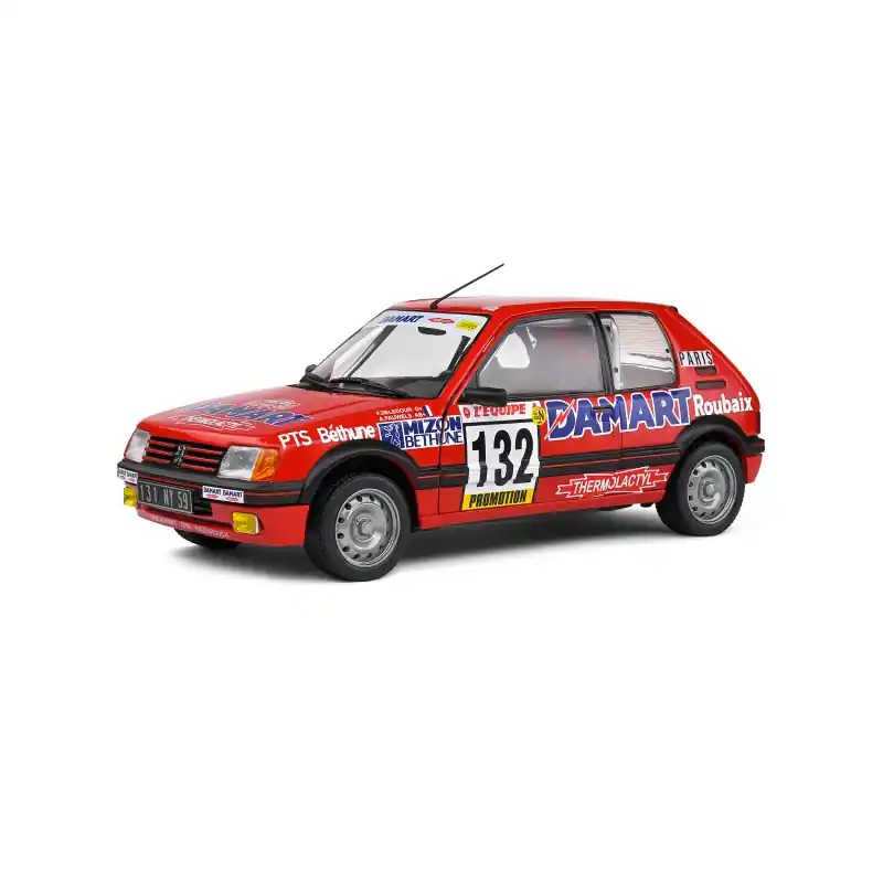 Pas Cher SOLIDO 1801717 MINIATURE PEUGEOT 205 GTI 1,6L – RALLYE MONTE CARLO – 1986 – N.132 DELECOUR/PAUWELS 1/18
