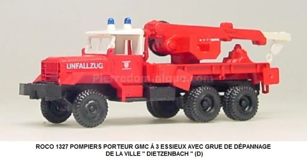 Remise *SOLDES* - POMPIERS PORTEUR GMC Ã 3 ESSIEUX AVEC GRUE DE DÉPANNAGE DE LA VILLE ‘‘ DIETZENBACH ‘‘ (D)
