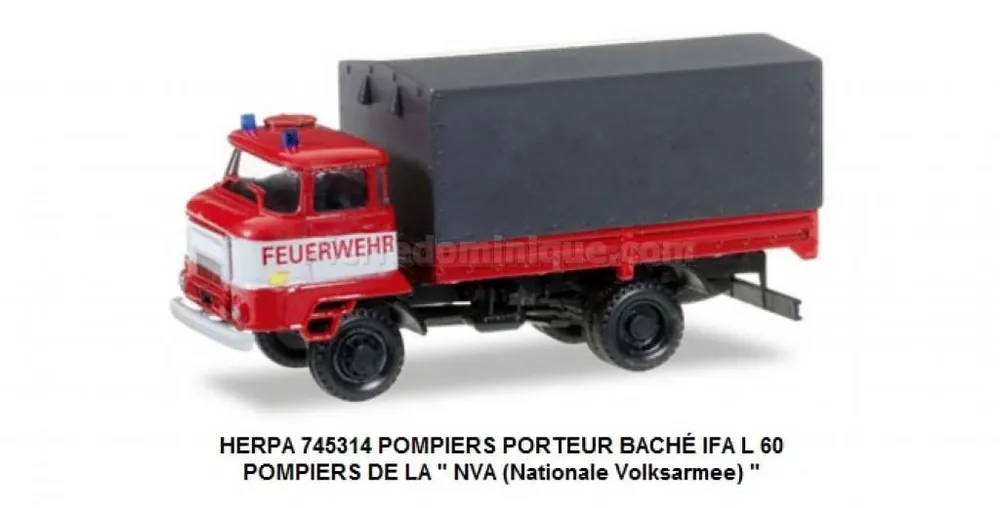 Promotion Saisonnière *SOLDES* - POMPIERS PORTEUR BACHÉ IFA L 60 POMPIERS DE LA " NVA (Nationale Volksarmee) "