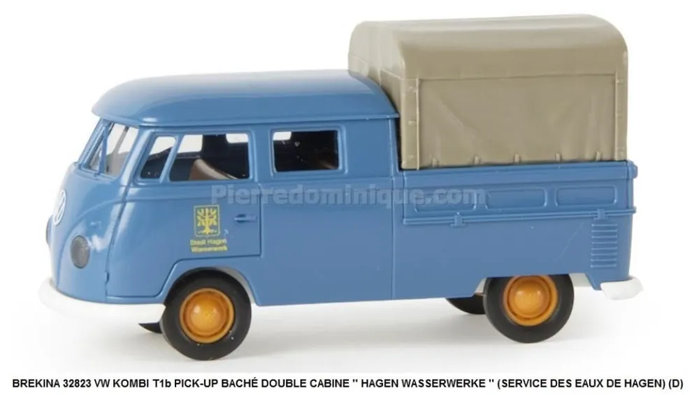 *SOLDES* - VW KOMBI T1b PICK-UP BACHÉ DOUBLE CABINE ‘‘ HAGEN WASSERWERKE ‘‘ (SERVICE DES EAUX DE HAGEN) (D) Jusqu'à Épuisement Des Stocks