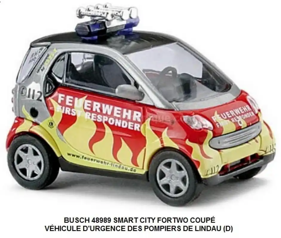 *SOLDES* - SMART CITY FORTWO COUPÉ VÉHICULE D‘URGENCE DES POMPIERS DE "LINDAU" (D) Authentique
