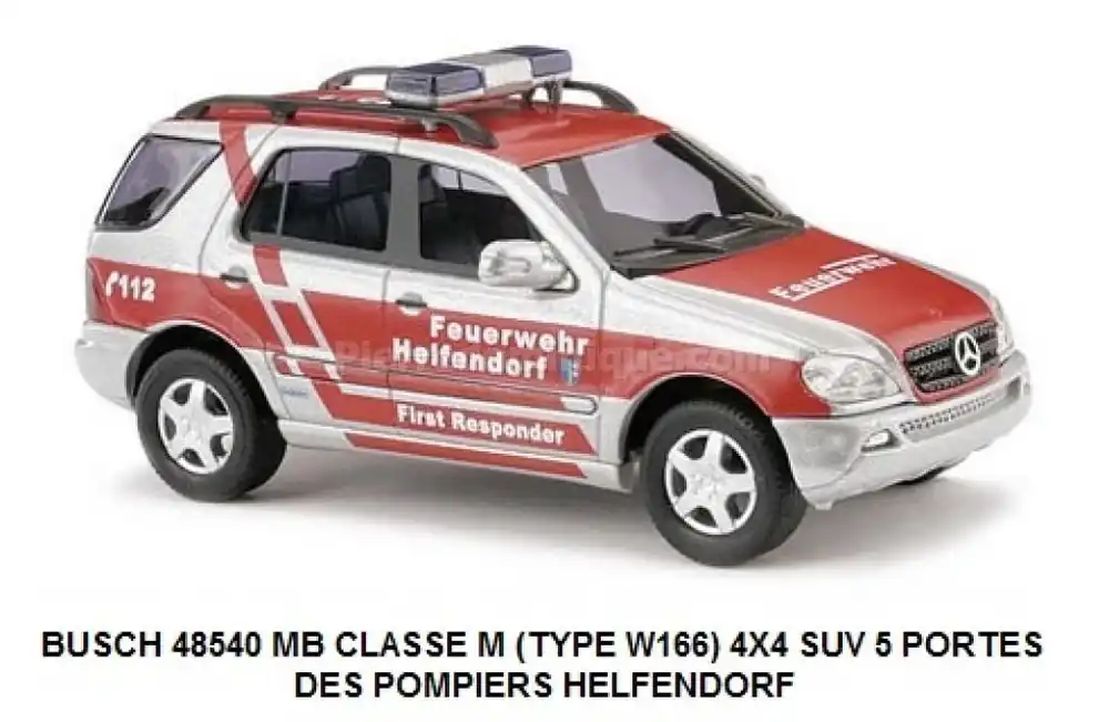 Soldes *SOLDES* - MERCEDES BENZ MB CLASSE M (TYPE W166) 4X4 SUV 5 PORTES DES POMPIERS HELFENDORF
