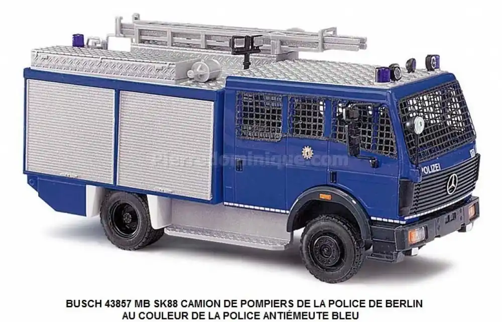 *SOLDES* - MERCEDES BENZ MB SK88 CAMION DE POMPIERS DE LA POLICE DE BERLIN AU COULEUR DE LA POLICE ANTIÉMEUTE BLEU Meilleur Choix
