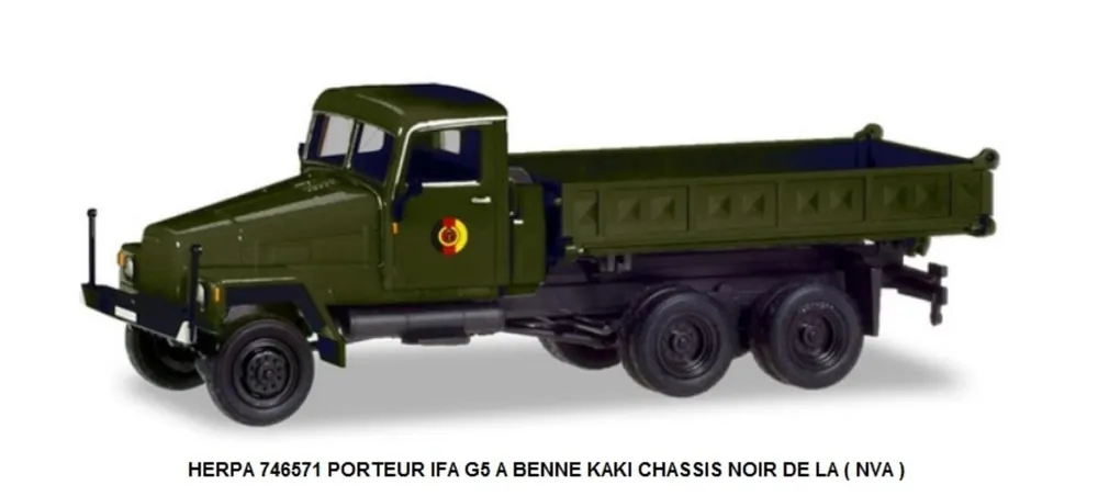 Remise *SOLDES* - PORTEUR IFA G5 Ã BENNE DE CHANTIER KAKI CHSSIS NOIR