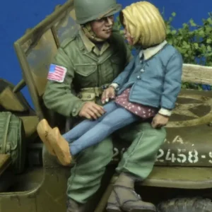 Authentique D-DAY miniature studio 35214 US Paratrooper with small girl 1944-45