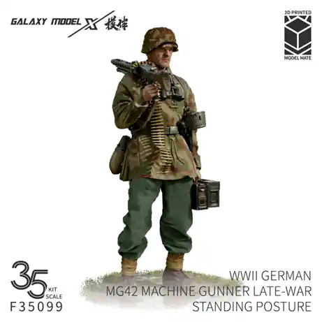 NEW! Galaxy-Model F35099 German WWII MG42 Machine Gunner - Late-War Standing Posture (1 Figure / 3D-Printed) Acheter En Ligne