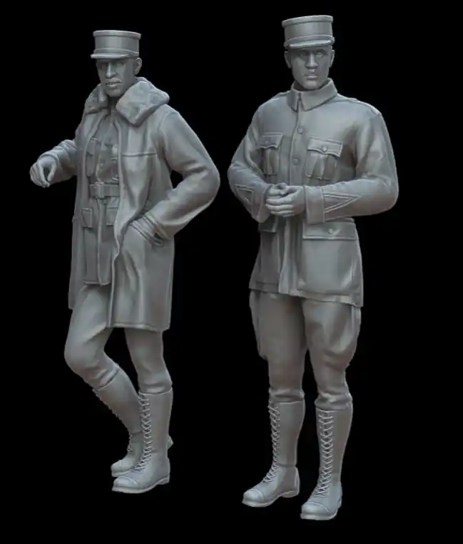 NEW! White Stork Miniatures F48028 French WWI Pilots (2 Figures / 3D-Printed) Commande En Gros