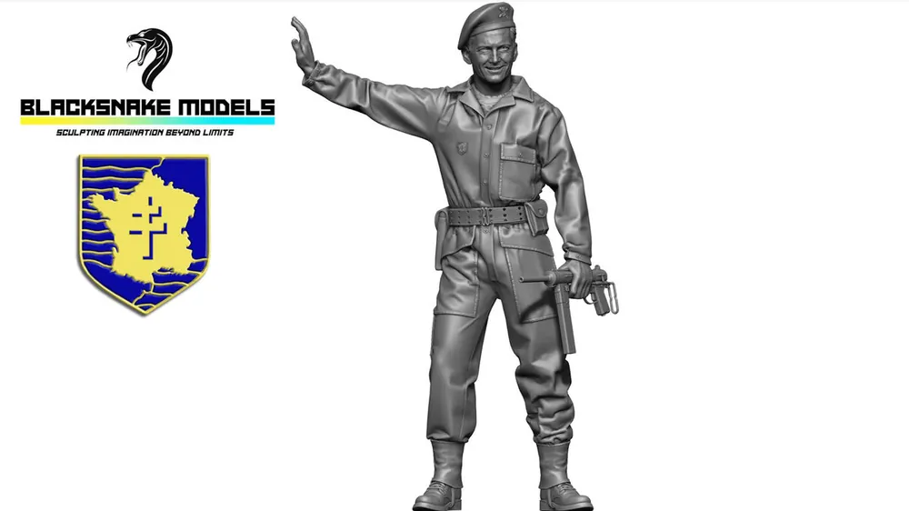 NEW! BlackSnake Model FFL-01-16 French WWII 2nd Armored Division (Leclerc Division) - Tank Crew (Soldier No.1 / 1 Figure) Remise