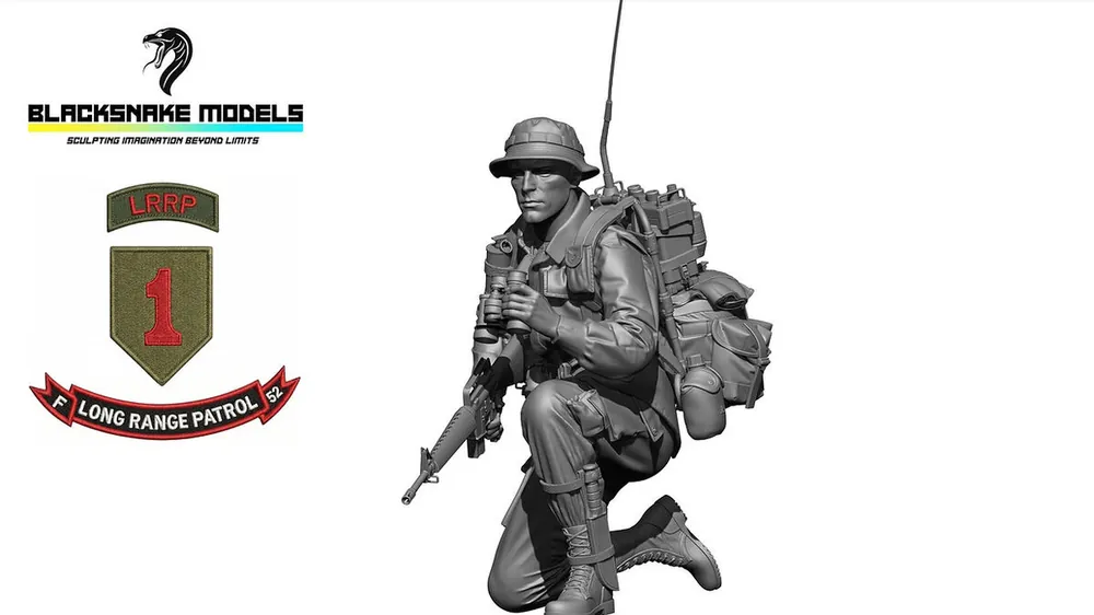 Offre Spéciale NEW! BlackSnake Model LRRP-02-16 "Wires" Radio Operator – 1st Infantry Division (Big Red One) LRRP Soldier No.2 (1 Figure)