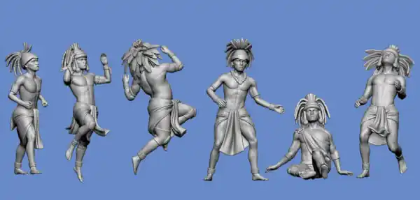 NEW! Germania-Figuren 72-MAYA-0003 Mayan - At The Ball Field - The Players On The Field Remise