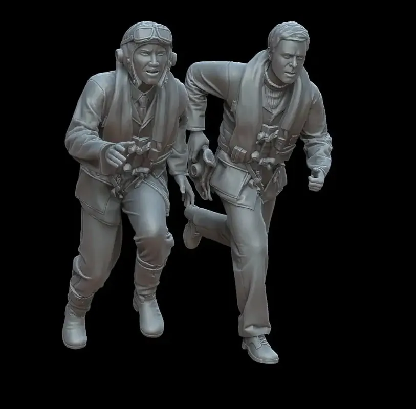 Authentique White Stork Miniatures F48023 Alarm ! British Pilots During The Battle of Britain (2 Figures / 3D-Printed)