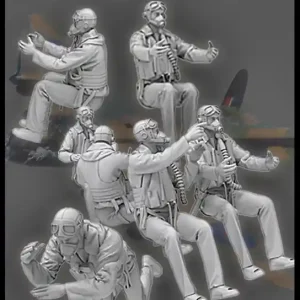 Dernier Modèle Tori Factory MF-21C Avro Lancaster Pilots Team (7 Figures)