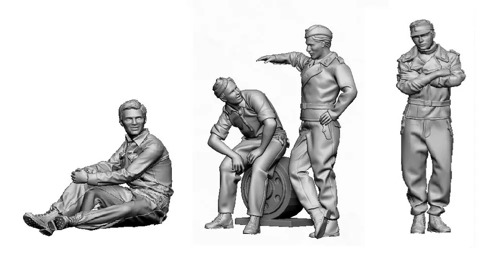 Prix Cassé Glowel Miniatures 72006 PzKpfw III Crew Resting (4 Figures, 3D Printed)