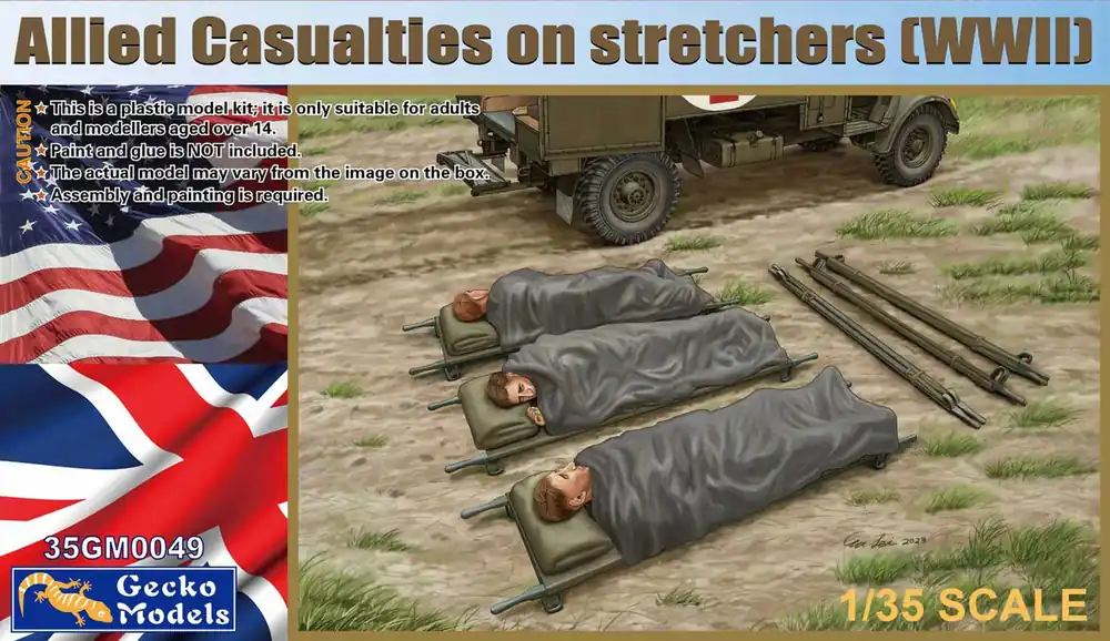 Gecko Models 35GM0049 Allied Casualties On Stretchers (WWII) Super Prix