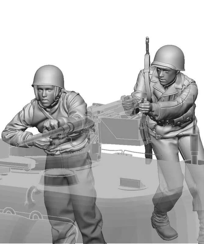 Produit De Marque Glowel Miniatures 35953 M4 Sherman Commander and . 50 cal Gunner
