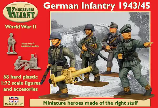 Valiant Miniatures 0002 German WWII Infantry (1943-1945) - 68 figures Populaire