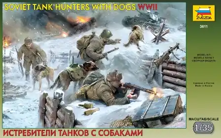 Haute Qualité Zvezda 3611 Soviet Tank Hunters with dogs (1941-1943)