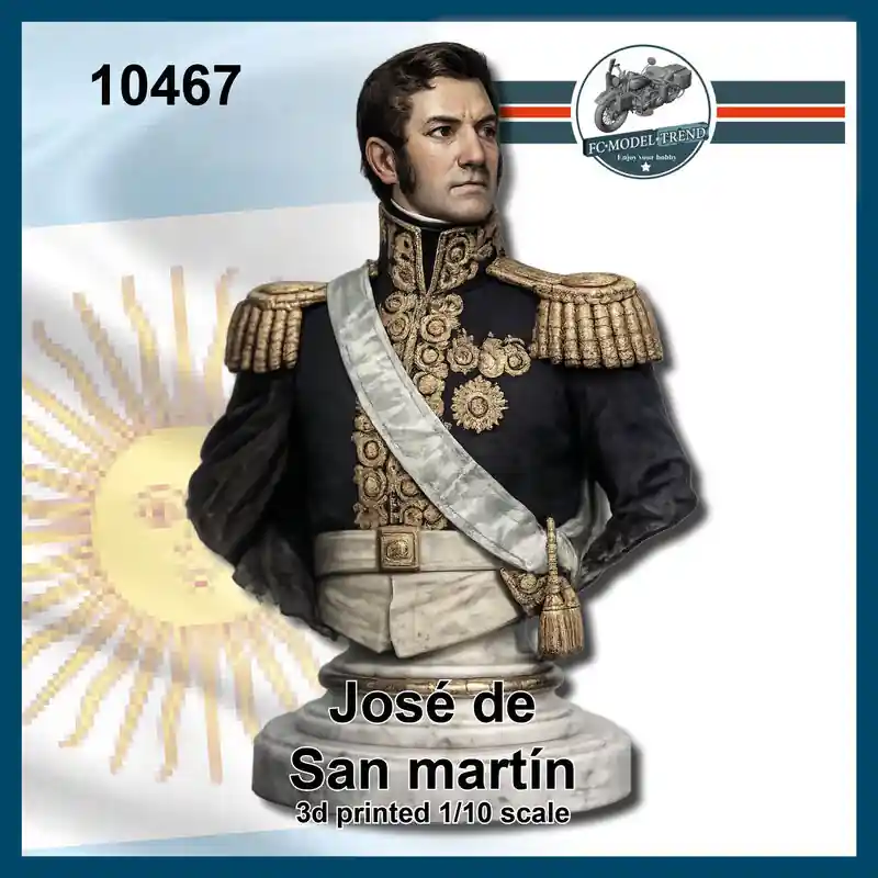 Haute Qualité FC ModelTrend 10467 José de San Martin Bust (3D-Printed)