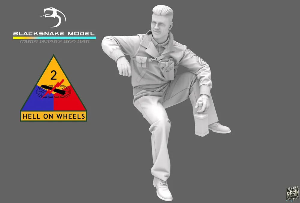Nouvel Arrivage BlackSnake Model CREW-01 US WWII Tank Crew 2nd Armored Division - Soldier 1 (1 figure)