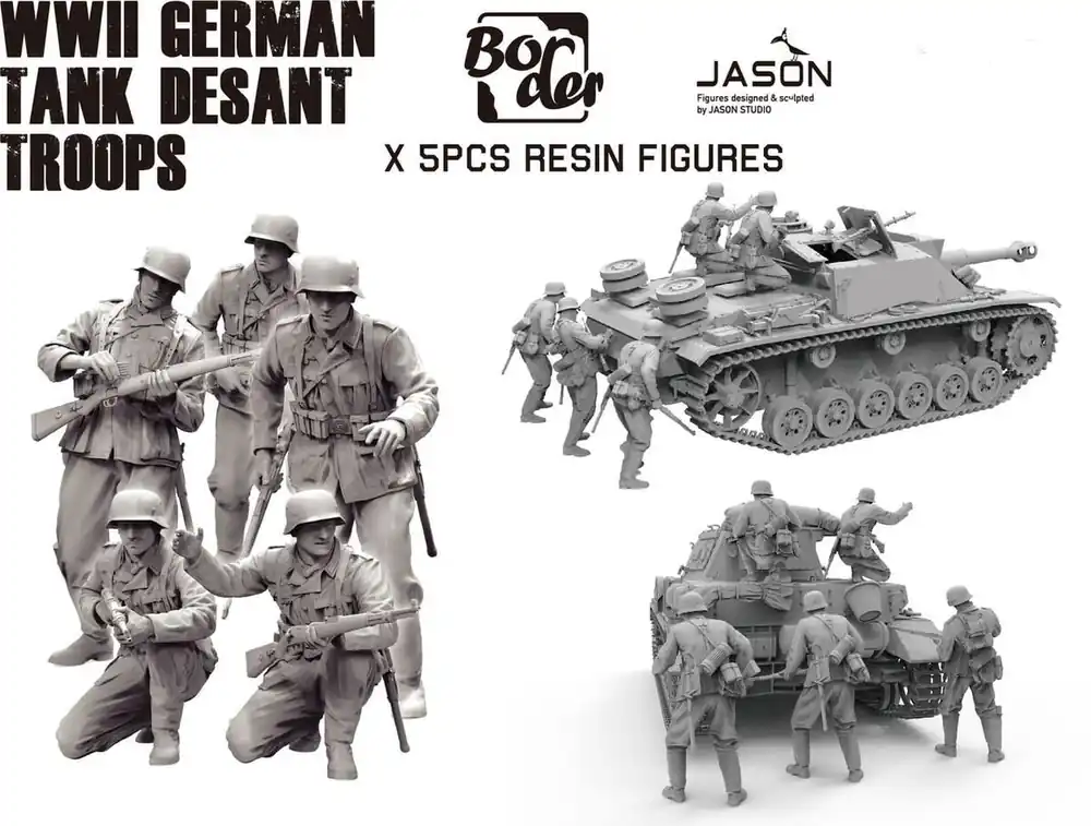Das Werk F016 WWII German Tank Desant Troops (5pcs) Meilleur Prix
