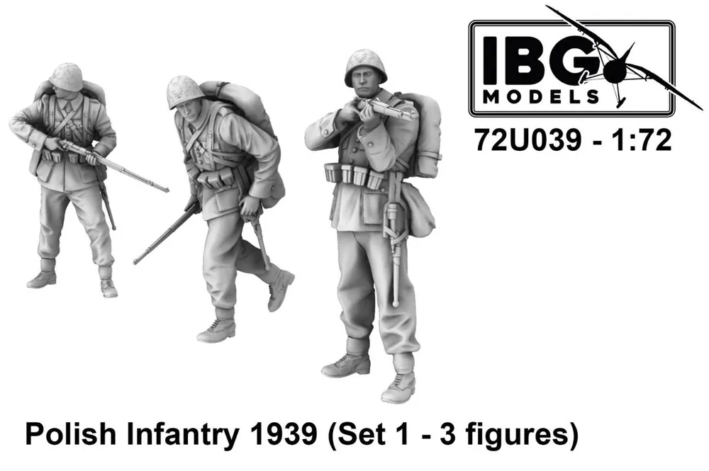 IBG 72U039 Polish Infantry 1939 (Set 1, 3 Figures) Nouvelle Collection