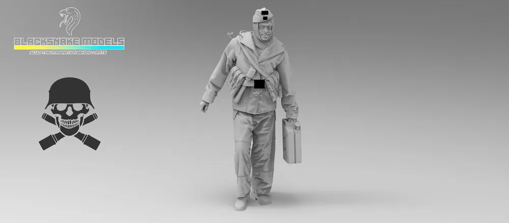 BlackSnake Model TIGER-CREW-03 German WWII Waffen SS Totenkopf Division - Tank Crew Soldier No.3 (1 Figure) Promotion