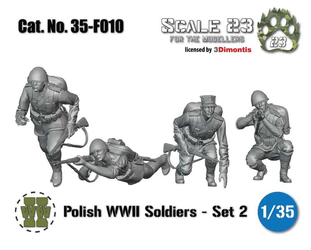 Jusqu'à Épuisement Des Stocks Scale23 35-F010 Polish WWII Soldiers Set 2 (3D-Printed)