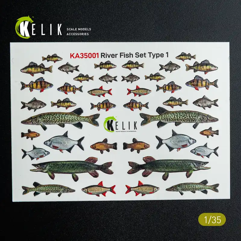 Remise KELIK KA35001 River Fish Set Type 1 - 3D-Decal for Dioramas
