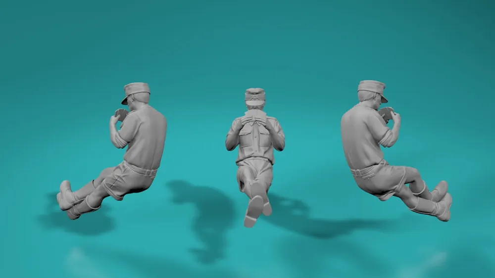 Nouvelle Collection EMP3D 99200165-72 Niemiecki czołgista Afrika Korps 2WŚ - Żołnierz grający w karty 4