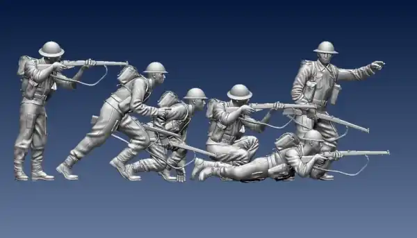 Peddinghaus-Decals 87F046 British WWII Infantry in attack (6 figures) Bon Marché