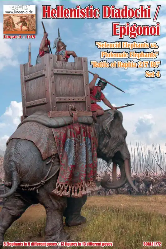 Bon Plan Linear-A 049 Hellenistic Diadochi / Epigonoi - Seleucid Elephants vs Ptolemaic Elephants Set 4 - Battle of Raphia 217 BC (Big Set)