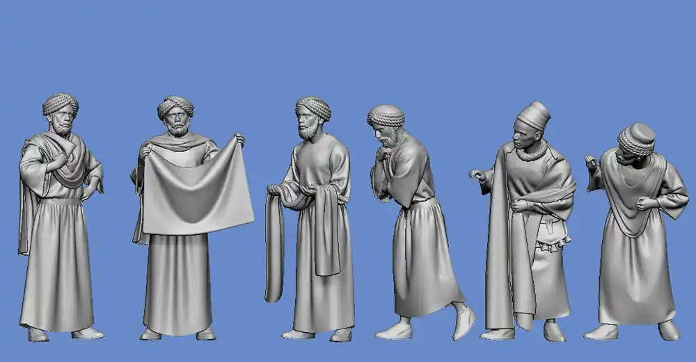 Germania-Figuren 72-ARB-0003 Arabs At The Cloth Merchant Bon Marché