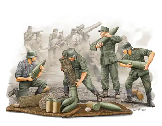 Trumpeter 00426 German Field Howitzer Gun Crew (on carrying) Offre Spéciale