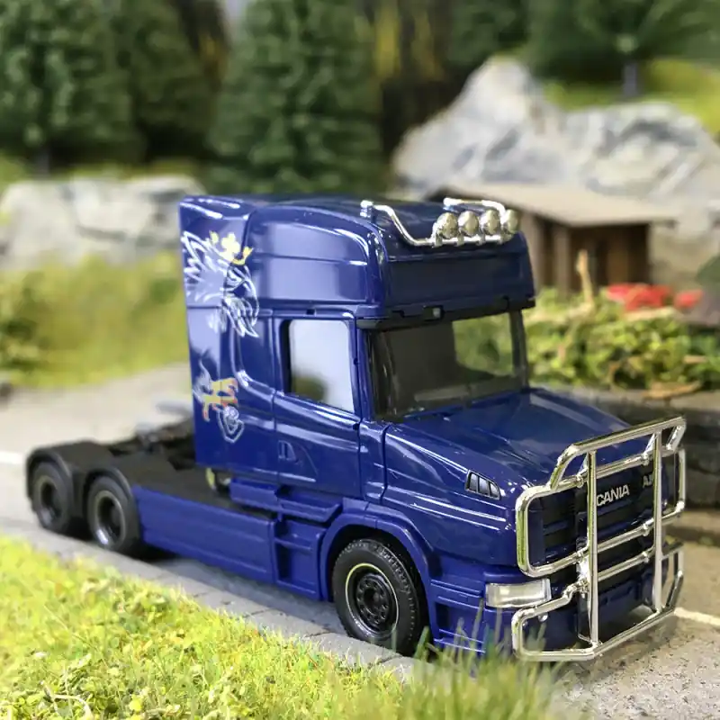 Scania Hauber 04 Topline, tracteur porteur, 3 essieux, bleu - HERPA 319423-002 - HO 1/87 Promotion Saisonnière