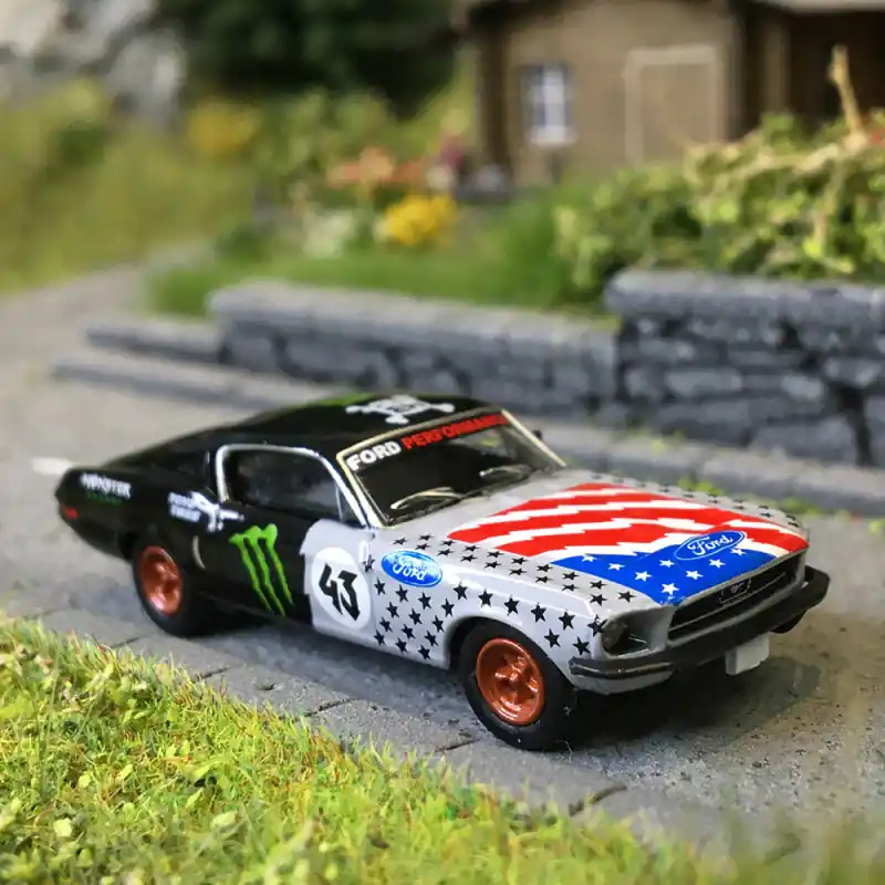 Vente Flash Ford Mustang Fastback, Shelby GT 350, Gymkhana tribute ken block, 1968 - BREKINA 19617 - HO 1/87