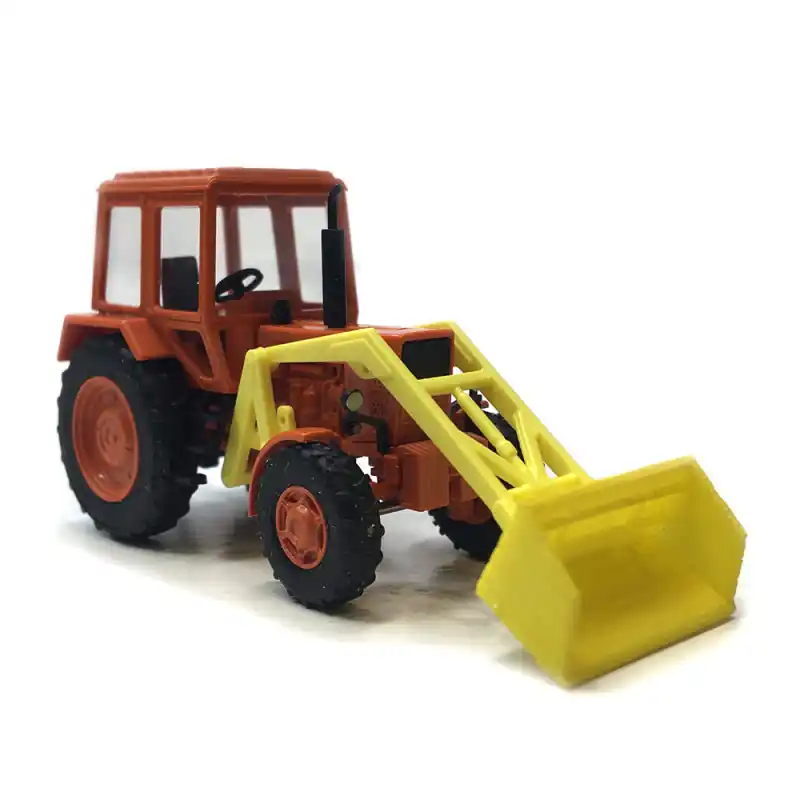 Expédié Aujourd'hui Tracteur, Belarus MTS-82, avec chargeur frontal, godet large - BUSCH 51317 - HO 1/87