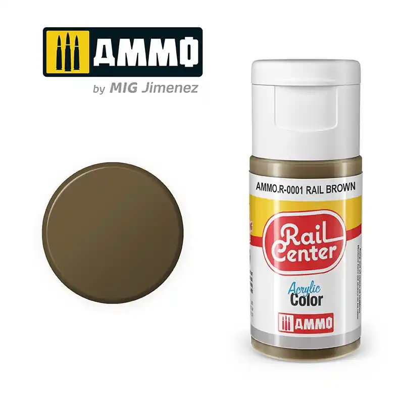 Peinture marron sale "rail", acrylique, 15 ml, gamme Rail Center - AMMO R-0001 Paiement Sécurisé