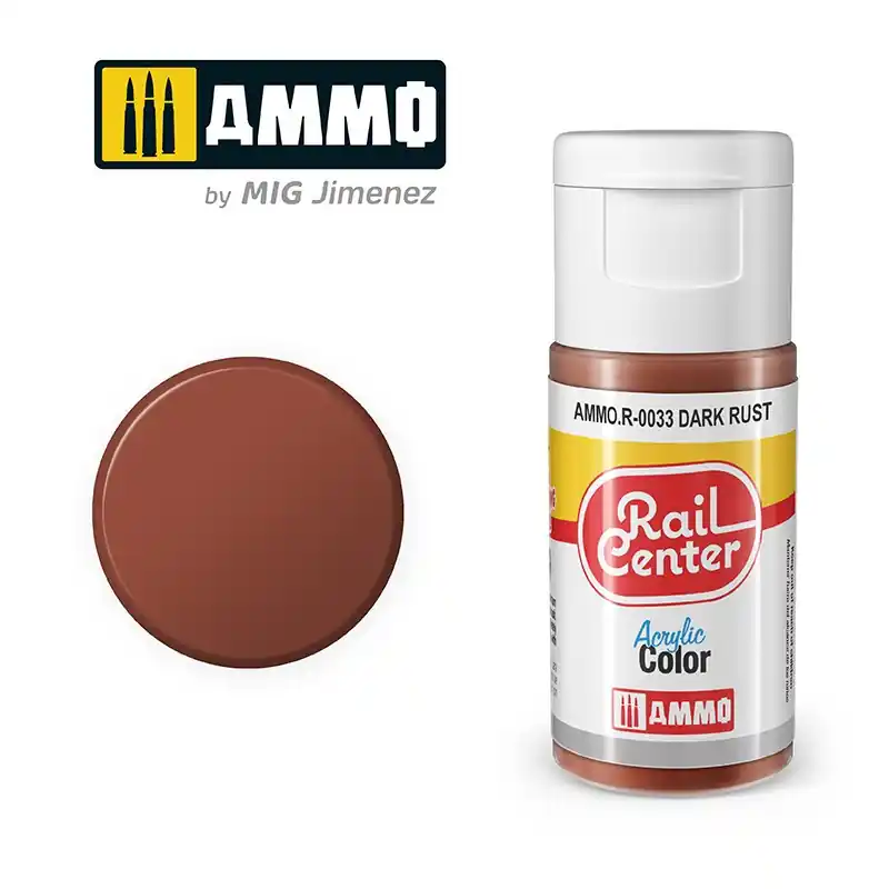 Bon Plan Peinture rouille foncé, acrylique, 15 ml, gamme Rail Center - AMMO R-0033