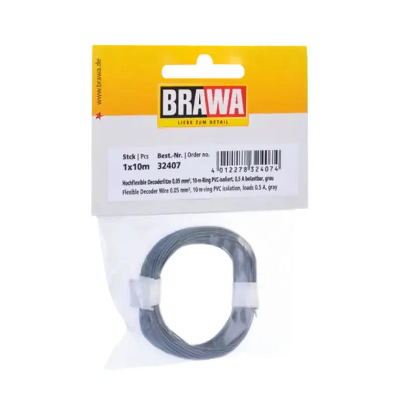 Câble 0,05 mm², Gris, 10 m - BRAWA 32407 Pas Cher