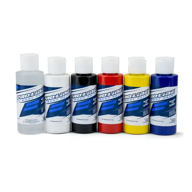 Peintures Aérographe, Carro RC, Couleurs Primaires (x6), 60ml - Pro Line 632300 Promotion