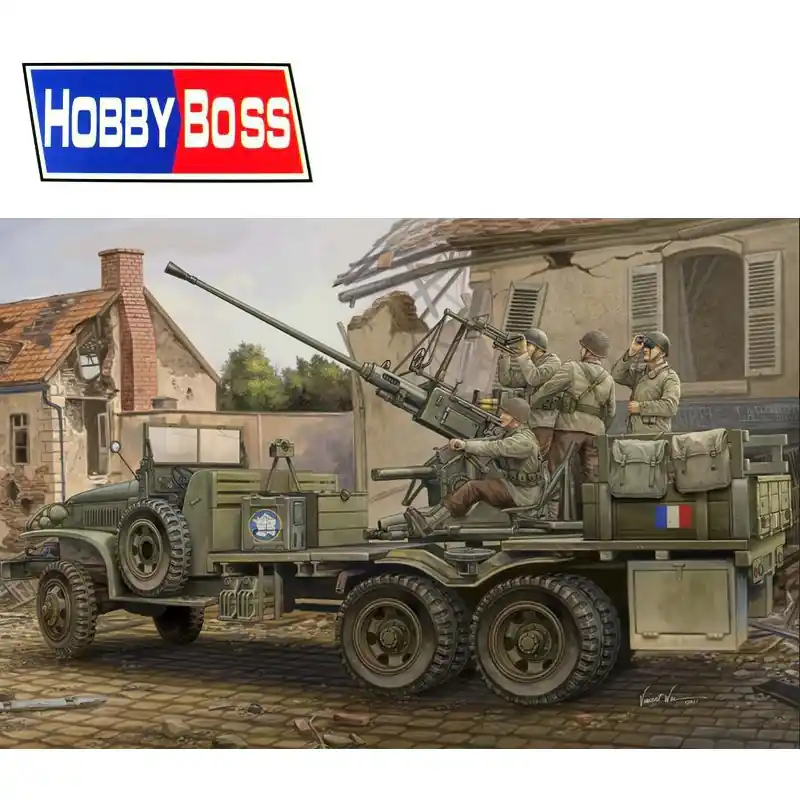 Acheter En Ligne Voiture GMC canon anti-aérien Bofors 40mm 1/35 Hobby Boss 82459