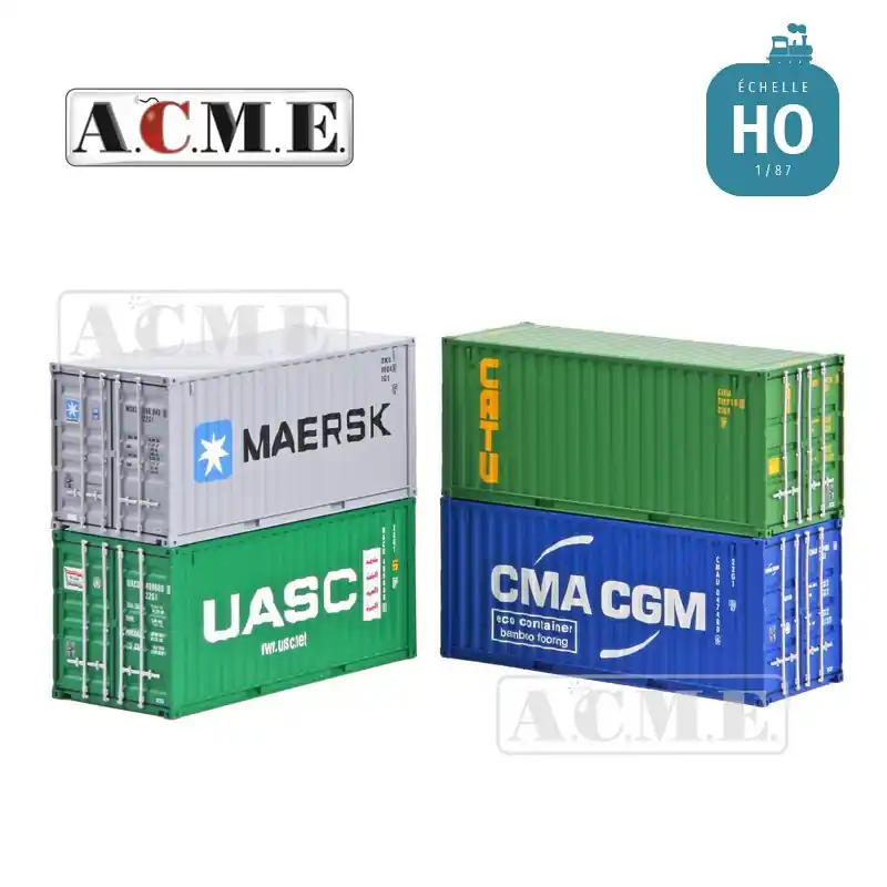 Offre Exclusive Assortiment de 4 containers 20 pieds (CATU,MAERSK,CMA CGM et UASC) HO ACME 95066