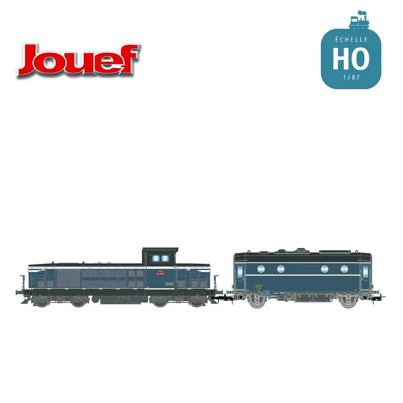 Locomotive diesel BB 66013 + fourgon-chaudière 800 kg/h SHmf 788 SNCF Ep IV Digital Son HO Jouef HJ2474S Must-Have
