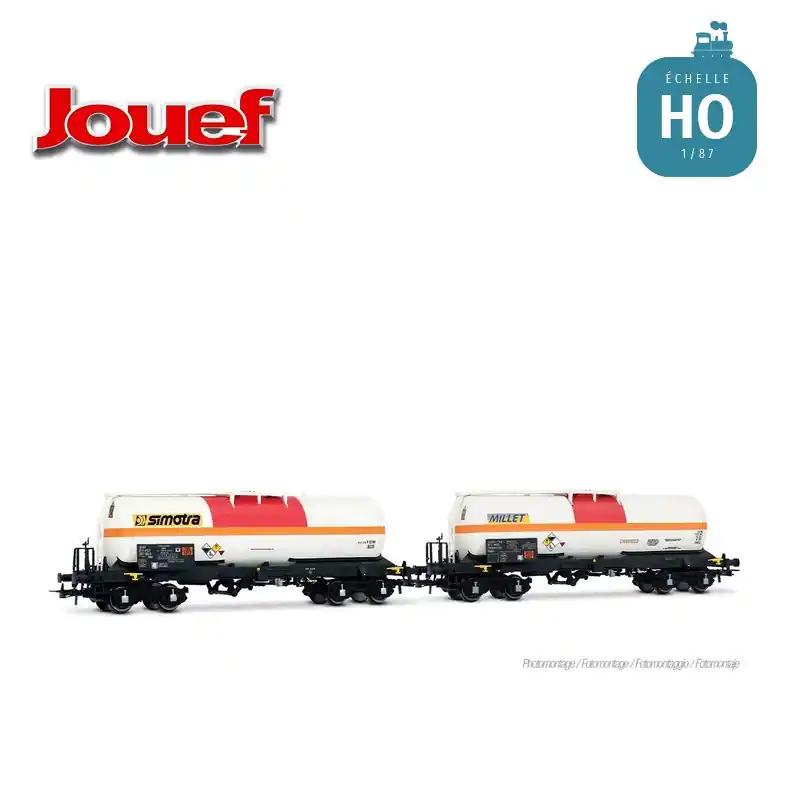 Coffret de 2 wagons-citerne transport de chlore MISA/Millet + F-VTG/Simotra Ep VI HO Jouef HJ6326 Meilleure Vente