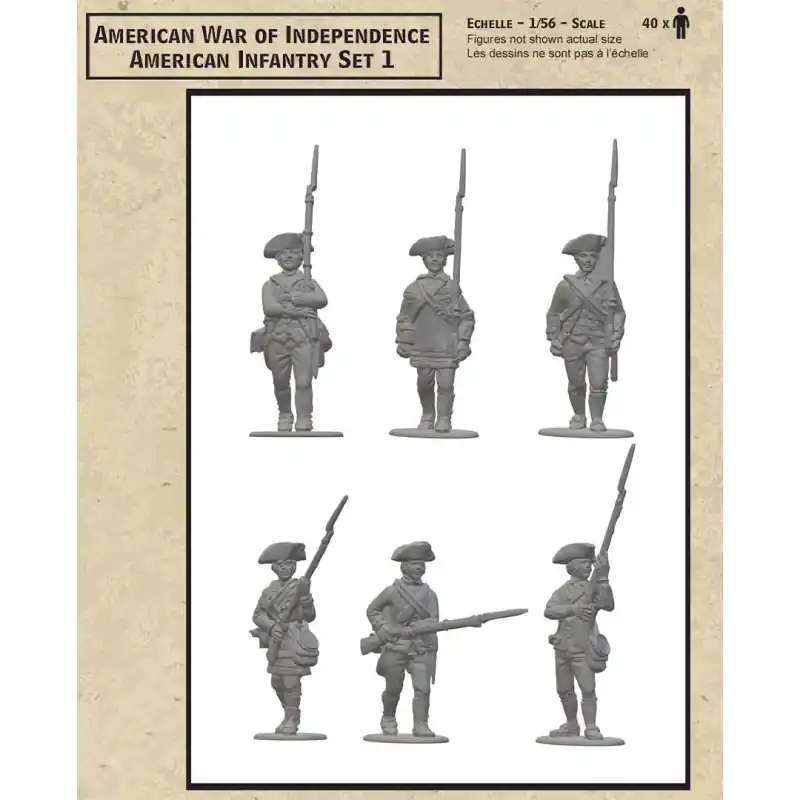 Figurine AMERICAN WAR OF INDEPENDENCE AMERICAN INFANTRY SET 1 28mm Dernier Modèle
